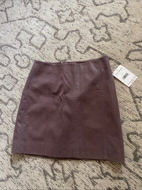 Free People Mauve Leather Skirt